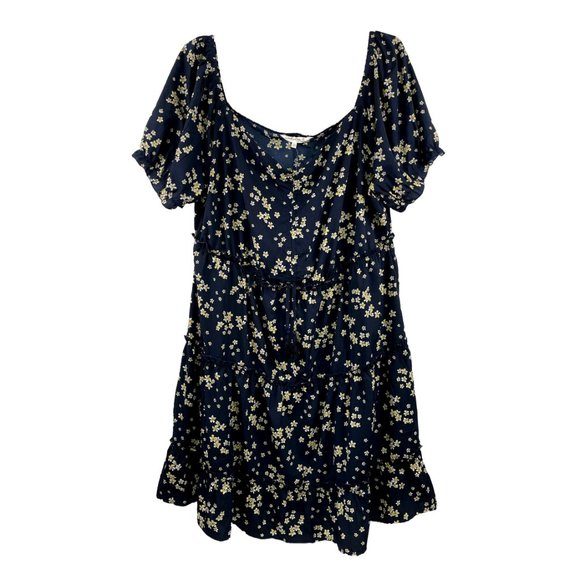 Women's Navy Floral Dress Size 3X - Picture 1 of 6